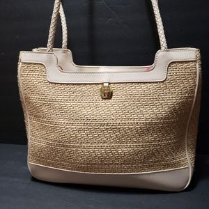 Vintage ETIENNE AIGNER Woven Straw Tote